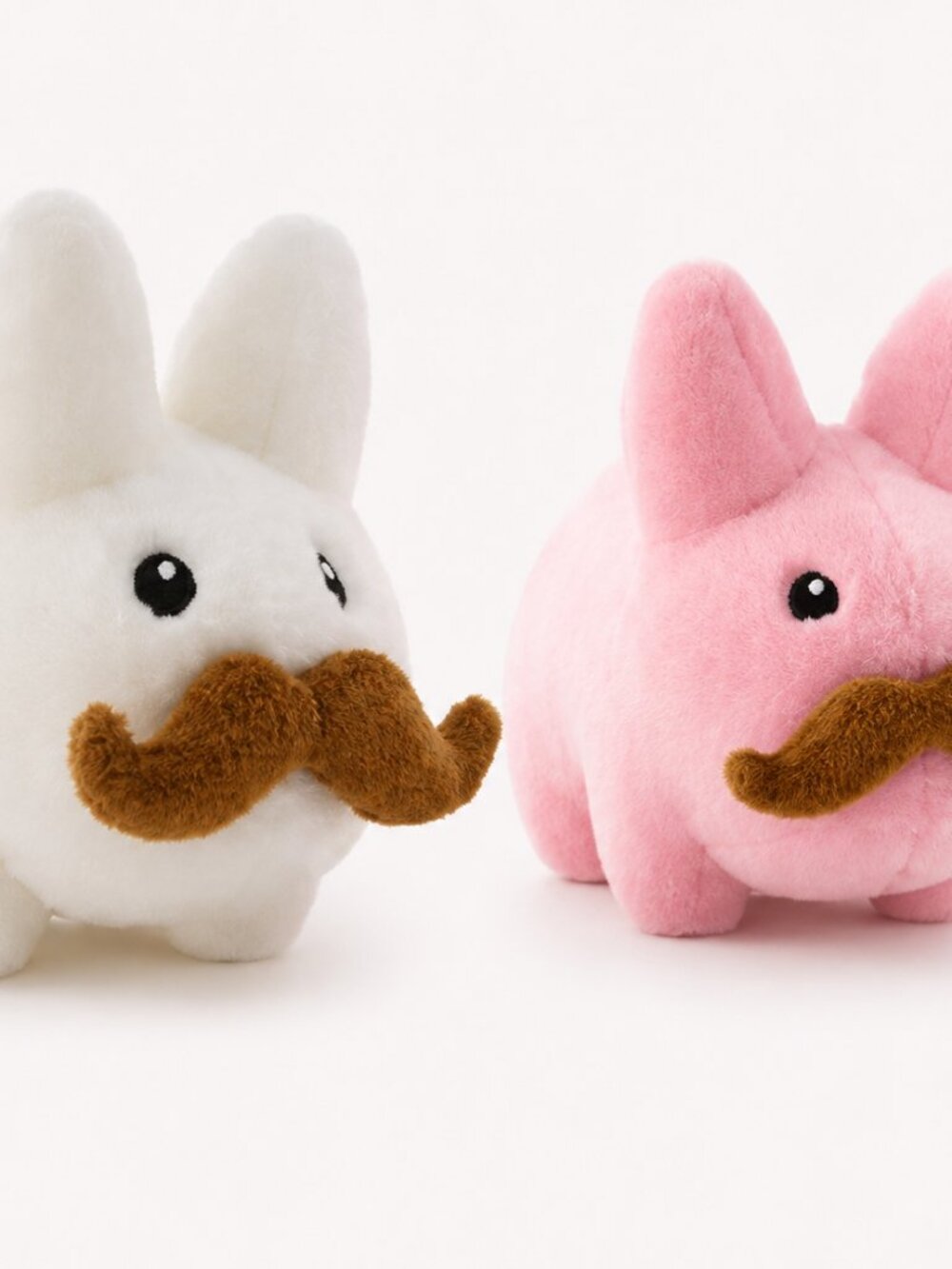 7-inch Kidrobot Frank Kozik Stache Labbit Plush - White & Pink